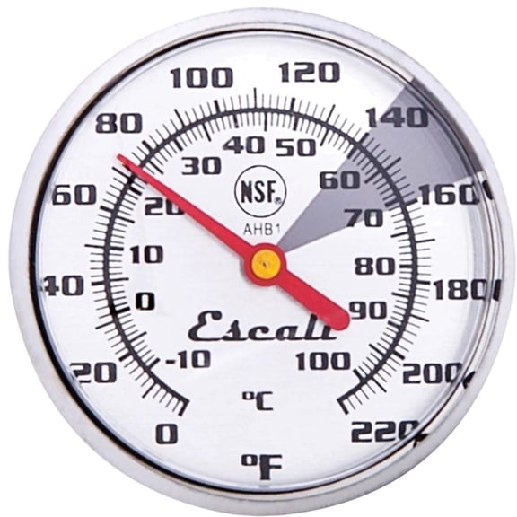 Escali AHB1 Instant Read Large 1.75-inches Dial Beverage Thermometer Liquid, Milk, Coffee, Tea, Stainless Steel Hands-Free Kitchen Thermometer NSF Certified Commercial