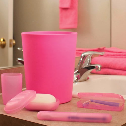 Everyday Home 5Piece Bathroom Wastebasket and Toiletry Case Set