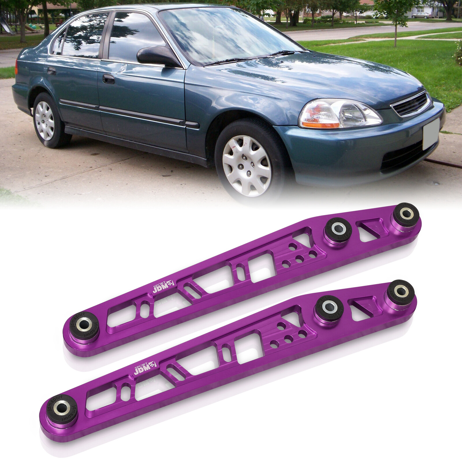 AJP Distributors Purple Rear Lower Control Arms For Honda Civic/CRX 1988-1995 – Pair, Aluminum