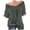 Army Green, variant on Vivianyn HD Women's Off Shoulder Blouse, Lace Trim Short Sleeve Loose Fit Casual Top with Drawstring,Wine,Size S-XXXXXL