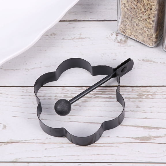 CHICHUMID Egg Shaper Black Stainless Steel Creative Pancake Maker for Easy Cooking 4Pcs