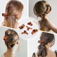 thumbnail image 2 of Paquete de 5 estilos ámbar pinzas de pelo grande para cabello grueso 3.4-4.3 pulgadas grandes clips de pelo mate para cabello fino medio marrón mariposa pinza para el pelo Feliz Sencillez, 2 of 4