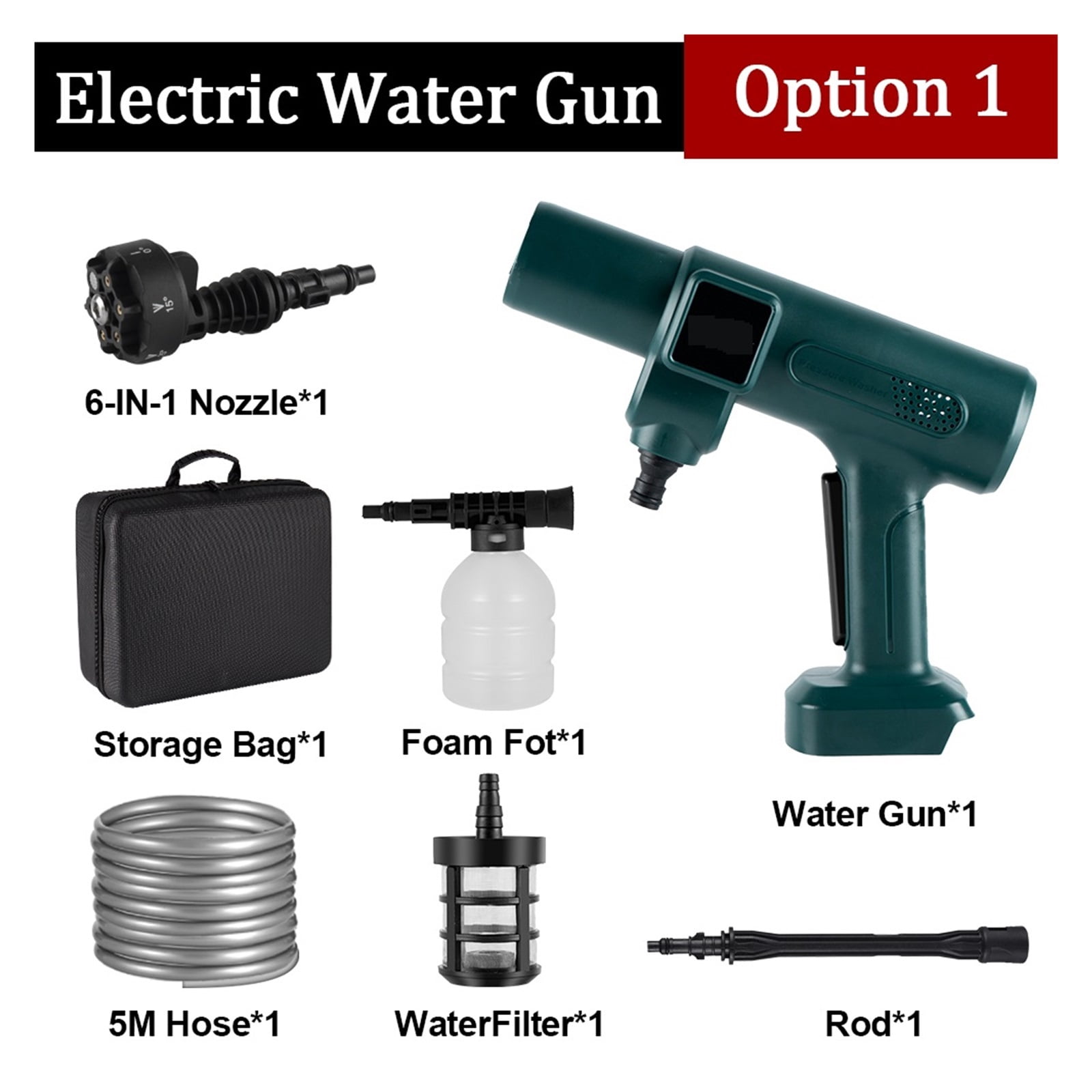 200Bar 3500W Brushless Electric High Pressure Washer 6-in-1 Car Washing Garden Water Gunfor 18V BatterySpray Gun ,Effortless cleaning