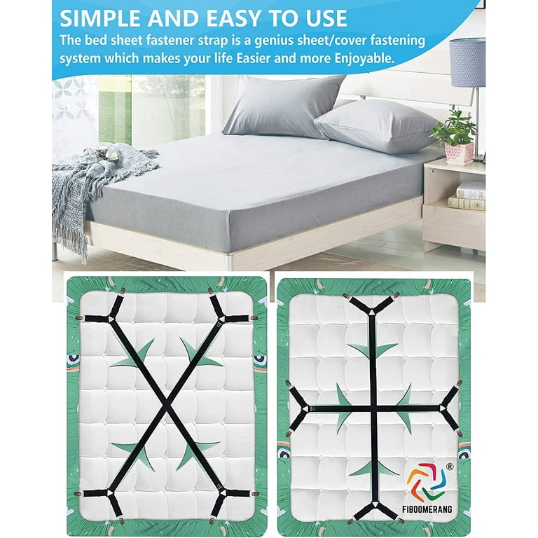 Bexicsea Bed Sheet Holder Straps,Mattress Cover Clips to Hold Sheets in  Place, Adjustable Bed Bands,Elastic Grippers,Fasteners,Keepers,Suspenders