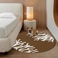 thumbnail image 3 of Sea White Coral Round Living Room Rugs 4 ft, Marine Brown Background Modern Art Washable Area Rug with Non-Slip Sturdy Edge Binding Round Carpet for Entryway Kitchen Bedroom Bathroom, 3 of 9