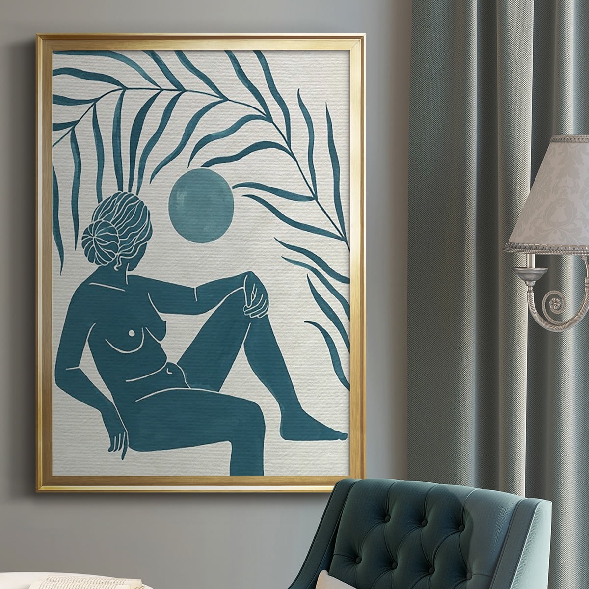 Moon Gazer I Premium Framed Print, in Gold, Black, or Silver - Ready to Hang