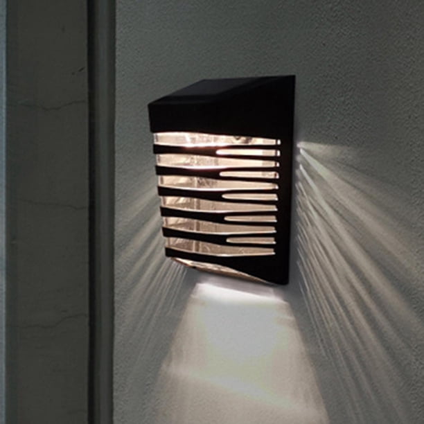 Luces solares Jardín Valla Lámpara Proyector LED para patio trasero Puerta delantera Garaje Cuadrado shamjiam Luz de pared