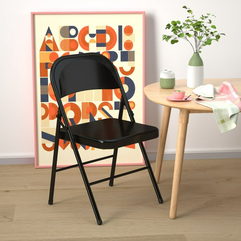 Mainstays Steel Folding Chair in Black 4 Pack