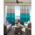 thumbnail image 4 of Blue Aqua Ombre Blackout Curtains 63 Inches Long for Bedroom, Modern Abstract Art Farmhouse Striped Thermal Insulated Room Darkening Black Out Window Curtain Panels Grommet Drapes for Living Room, 4 of 8
