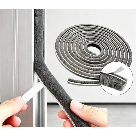 Pedoxline Self-Adhesive Weather Stripping for Doors and Windows, 32.8 ft (10m) Sound Proofing Door Seal, Gray