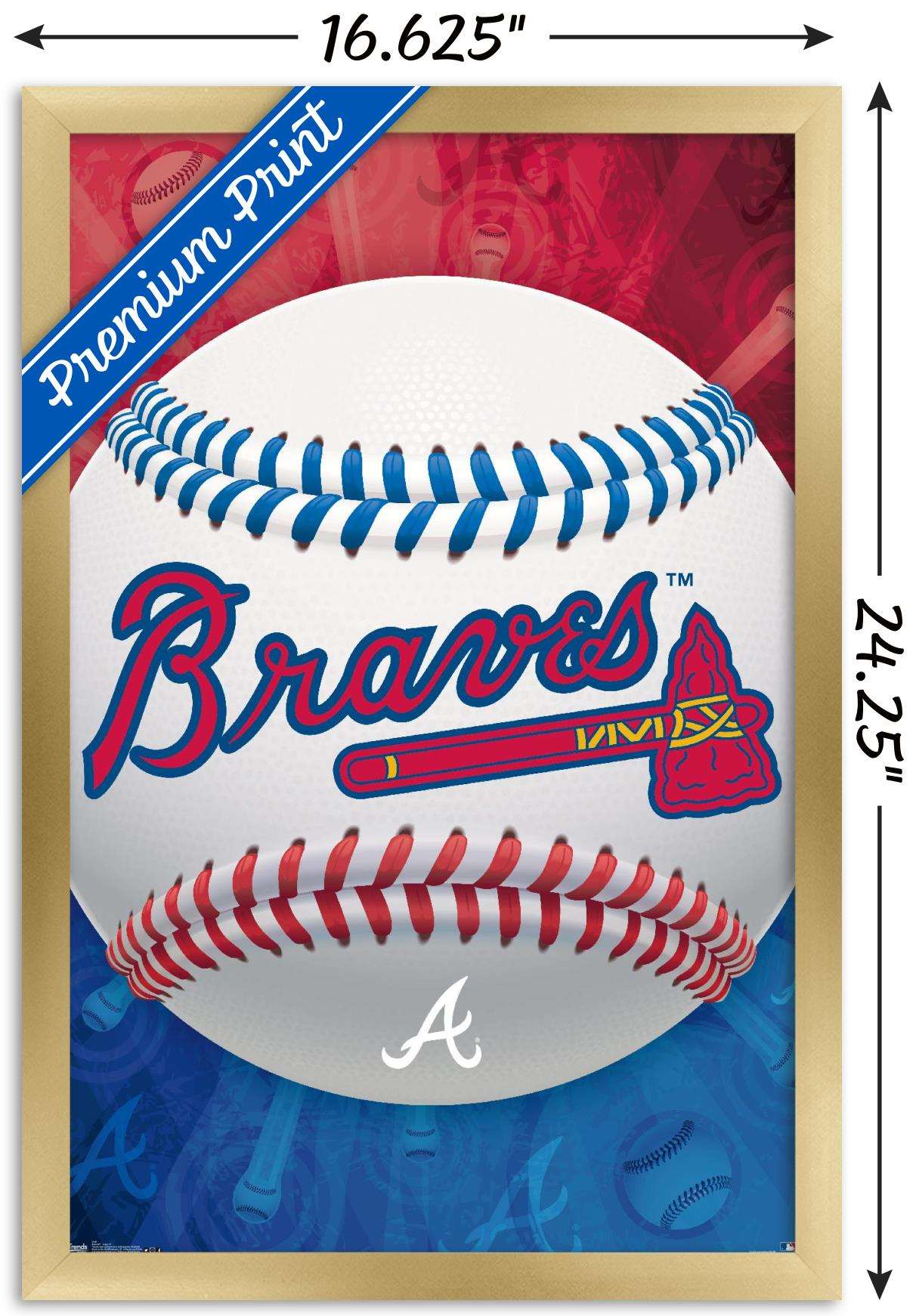 MLB Atlanta Braves - Logo 13 Wall Poster, 14.725" x 22.375", Framed
