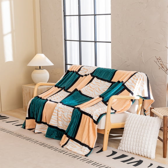 ToyKingdee Sherpa Blanket Fleece Throw Blanket Twin Plaid Thick Bed Blanket, Soft Warm Cozy Throw Blanket