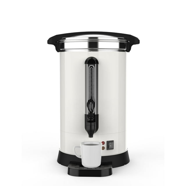 Yiwa Stainless Steel Coffee Urn, 80 or 100 Cup Capacity (12L/14L), Fast Brewing Beverage Maker for Offices, Buffets, and Weddings