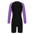 thumbnail image 2 of CHICTRY Unisex Boys Girls Upf 50+ Athletic Swimsuits Solid Long Sleeve Zip Up One Piece Rashguard Wetsuits Purple 10, 2 of 5