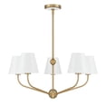 thumbnail image 2 of XAV-B9315-VG-WH Crystorama Lighting Xavier - 5 Light Chandelier-12.5 Inch Tall and 28 Inch Wide-Vibrant Gold/White Finish, 2 of 7