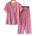 thumbnail image 2 of JINMGG Two Piece Outfits Women, 2024 Fashion Fall Clearance Women Summer Pullover Printing Casual Two Piece Suit Pink XL, 2 of 3