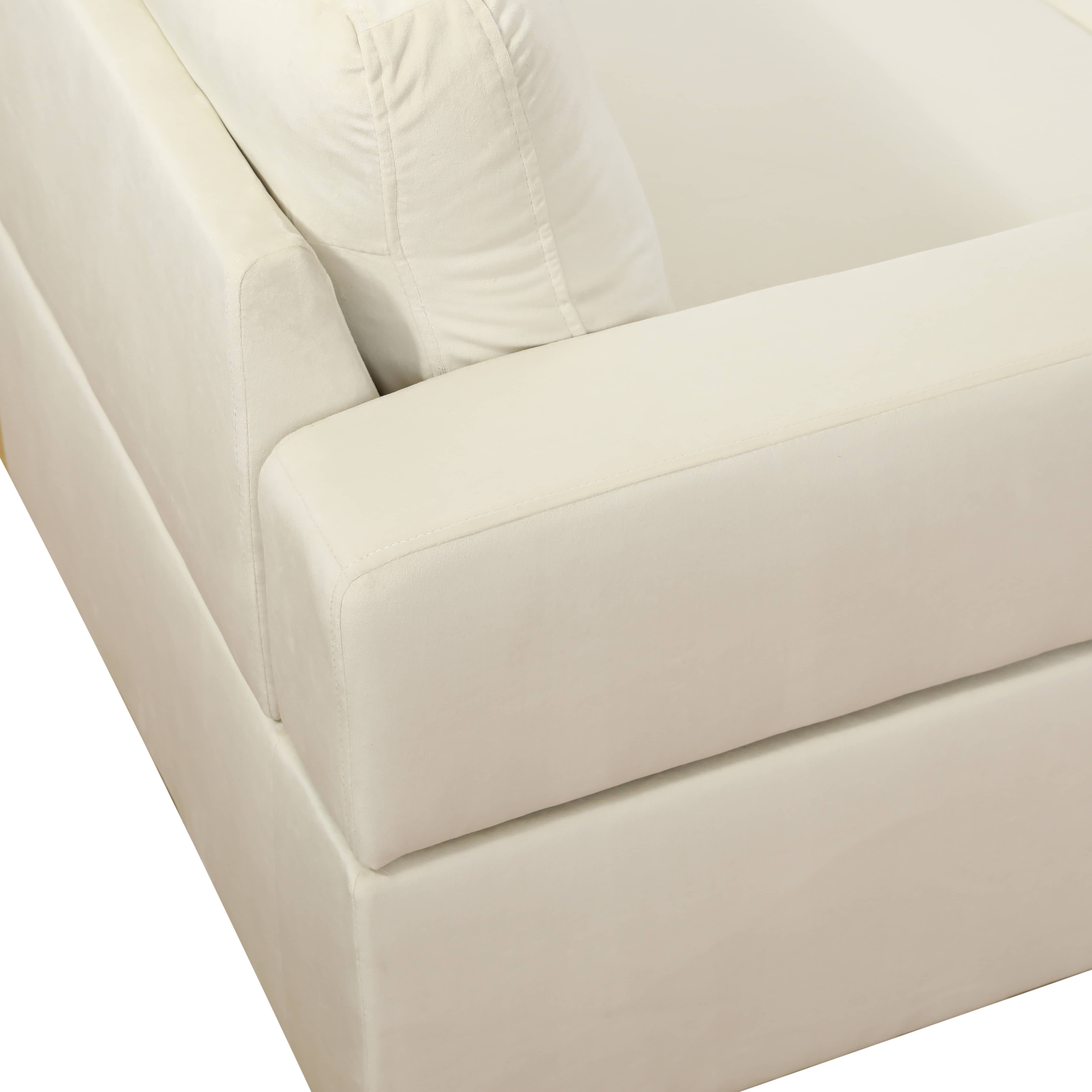 MAYEERTY Superior Beige white Lint Modern Adult Couch Living Room Sofa Set