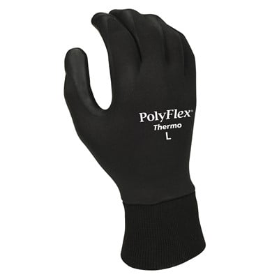 

NSÂ PolyFlexâ¢ Thermo PPU Coated Black Polyester Cold Temperature Work Gloves Large (5 Pairs)