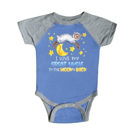 

Inktastic I Love my Great Uncle to the Moon and Back Cute Sheep Gift Baby Boy or Baby Girl Bodysuit