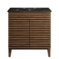 thumbnail image 3 of Modway Render 30" Modern Wood/Ceramic Bathroom Vanity in Walnut/Black, 3 of 9