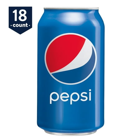 Pepsi Soda, 12 oz Cans, 18 Count