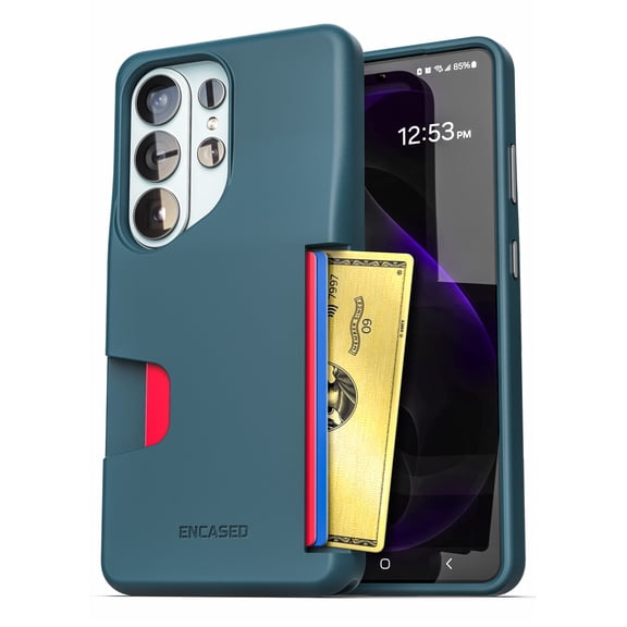 Encased for Samsung Galaxy S26 Ultra Wallet Case (Cache Series) - Protective Phone Case with Built-In Card Holder Slot (Blue)
