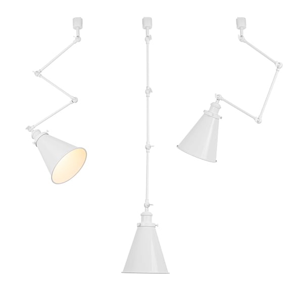 KAYYELAMP Adjusted Angle Direction E26 Tracking Light Vintage Design Whole White Metal Cone Shade Customization Track Lamp For Background Gallery Store Set Three