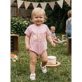 thumbnail image 6 of BemeyourBBs Baby Girl First Birthday Outfits Silly Goose Bubble Romper One Years Old 1st Birthday Clothes Goose Balloon Letter Print Short Sleeve Bodysuit Casual Summer Spring Clothes, 6 of 9