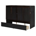 thumbnail image 4 of Queen Murphy Bed with USB Port and a Large Drawer, Murphy Cabinet Chest Bed, Queen Size Bed Frame Foldable Platform Bed for Guest Bedroom, Living Room, Office,Noisy Free, Espresso, 4 of 9