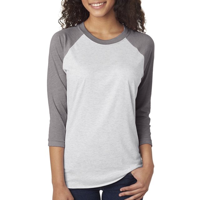 Triblend unisex manga 3/4 raglán PR HTHR/ HTR WHT S Ropa de siguiente nivel 6051