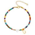 thumbnail image 2 of YYKihy Colorful Ankle Bracelets For Women Cute Beaded Initial Ankle Bracelet Anklets Simple Charm Anklets Jewelry For Women Birthday Ideas, 2 of 9