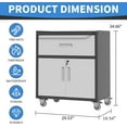 thumbnail image 6 of IKIMI Rolling Tool Cabinet with Drawer and Lockable Doors, Metal Garage Storage Cabinet with Wheels, Adjustable Shelf, Black/Gray, 6 of 11