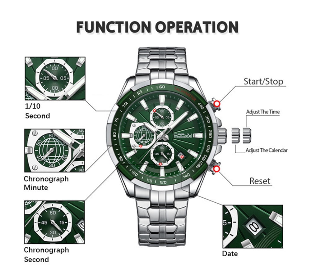 Men Wristwatches Fashion Luxury Stainless Steel Watches for Men Business Auto Date Glow Analog Quartz Wristwatches
