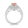 thumbnail image 3 of 1.50 Carat Round cut Morganite and Diamond Halo Engagement Ring in 14k White Gold affordable morganite & diamond engagement ring, 3 of 3