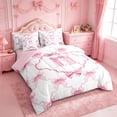 thumbnail image 2 of Manfei Aesthetic Pink Bowknot 7-Piece Twin Bedding Sets For Kids,Letter H Monogram Letter Bedding Comforter Set For Girly,Pink Reversible, 2 of 7