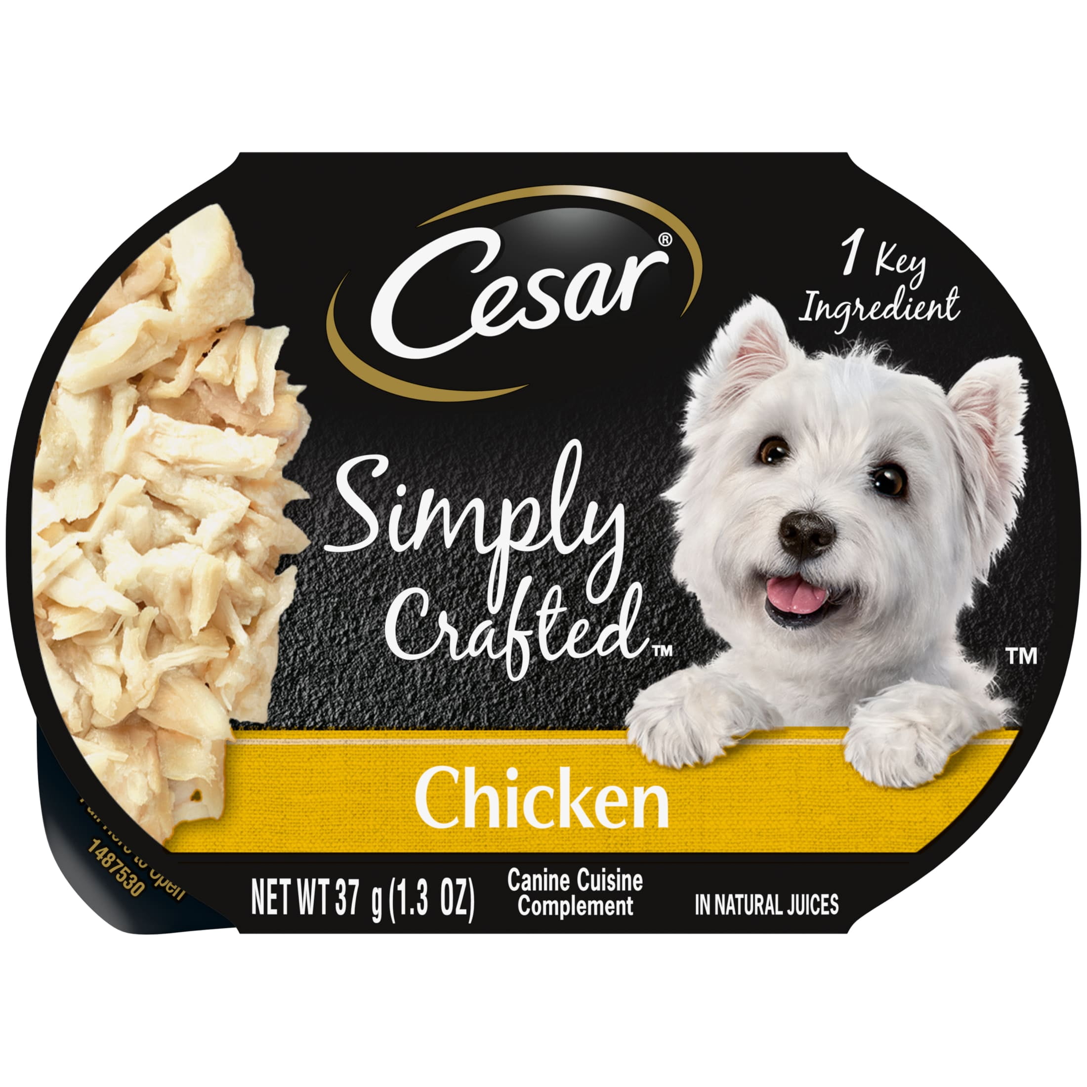 (10 pack) Cesar Simply Crafted Chicken Wet Dog Food, 1.3 Oz Tub