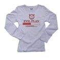 thumbnail image 1 of Evil Plan Loading With Status Meter Graphic Women's Long Sleeve Grey T-Shirt, 1 of 2