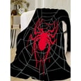 thumbnail image 4 of 1pc Personalized Red Spider Design Blanket Soft Comfortable Warm Lightweight All Seasons Bed Sofa Throw Blanket, 4 of 9