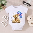 thumbnail image 2 of KPOPLK Baby Boy Bodysuit Infant Onesie Jumpsuit Short Sleeve Shirts Summer Clothes Outfits Romper Size 12-18 Months,Sky Blue, 2 of 5