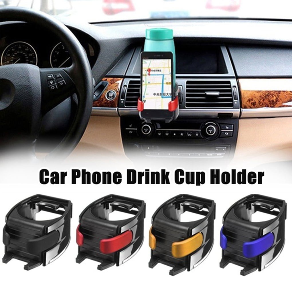 2 in 1 Air Vent Phone Mount Cup Holder Organizer for Car Universal Drink Bottle Bracket Stand