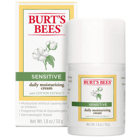 Burt's Bees Daily Moisturizing Cream with Cotton Extract - (Best Moisturizing Cream For Sensitive Skin)