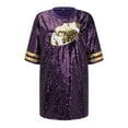 thumbnail image 4 of Baberdicy Women's Fashion Sequined Casual Football Cheer Rugby Tops Long T Shirts Purple Polyester, cotton, 4 of 9