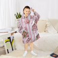 thumbnail image 6 of FORMRS Wearable Blanket Hoodie with Sleeves for Kids Cozy Flannel Sweatshirt, Pink Gingerbread Houses, 6 of 7