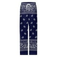thumbnail image 4 of Bandana Blue Women's Pajamas Pajama Pants Women's Sleepwear Lounge Sleep Bottoms Stretch with Pockets, 4 of 7