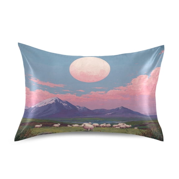 Satin Pillowcase Home Luxury Envelope Pillowcases Soft And Smooth A Moon Hangs In The Sky