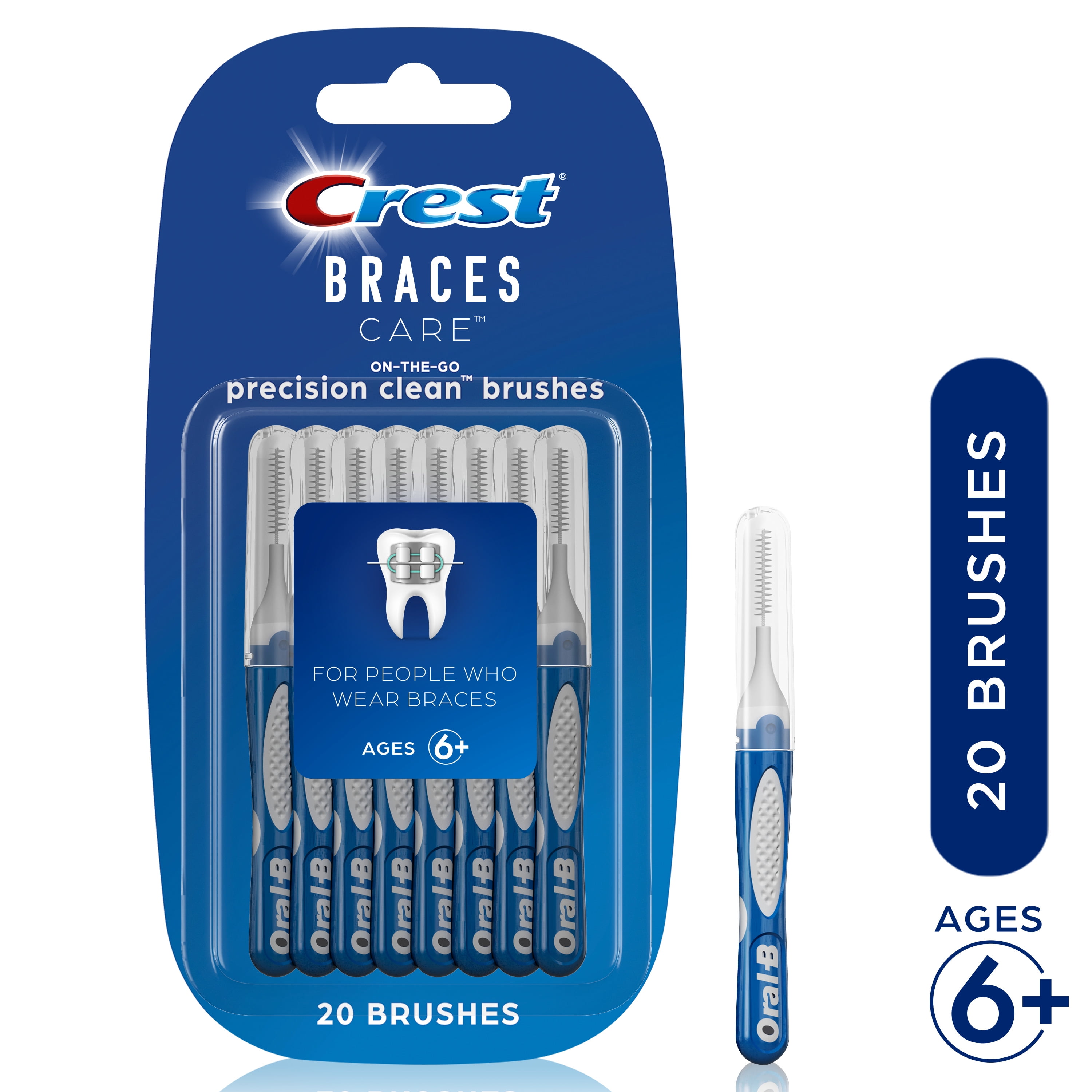 Crest Braces Care Precision Clean Brushes (20ct), For Ages 6+