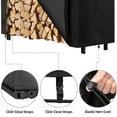 thumbnail image 3 of Amagabeli 4ft Firewood Log Rack Cover Weather Resistant Outdoor Heavy Duty Waterproof 600D Oxford Fabric Fireplace Logs Holder Covering Fire Wood Storage Covers with PVC Backing Black, 3 of 8