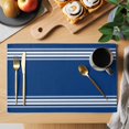 thumbnail image 2 of Blue Striped Placemats Set of 6 Blue White Stripes Place Mats Table Mats Kitchen Dining Home Outdoor Party Table Decoration, 2 of 9