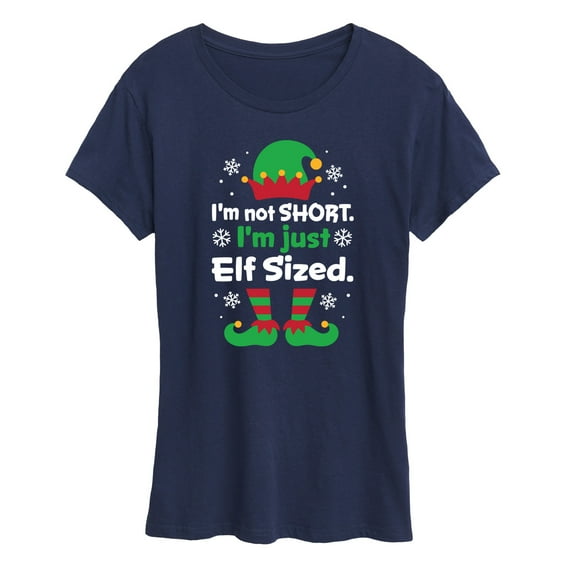Instant Message - I'm Not Short Just Elf Sized Funny Christmas - Women's Short Sleeve Graphic T-Shirt