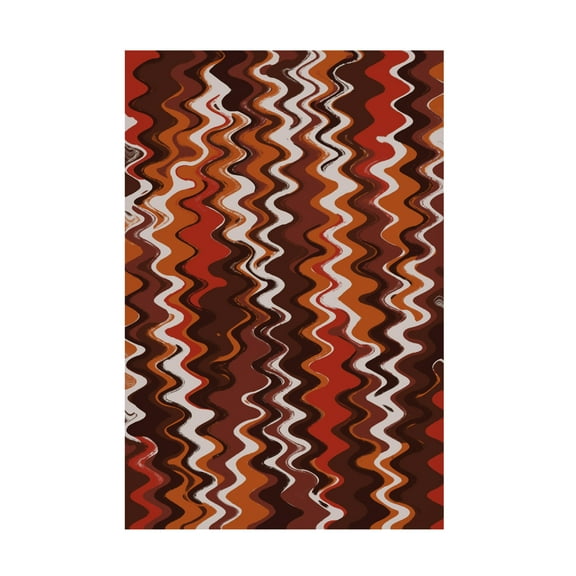 Canvas Wall Art - Treechild 'Red Earthy Waves Pattern' Wall Art for Living Room, Bedroom, or Office Décor by Trademark Fine Art - 12 x 19 Inches